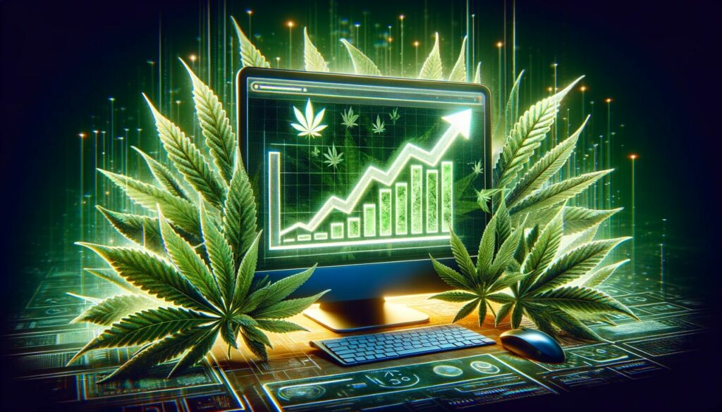 Ranking statistics for cannabis website going up.